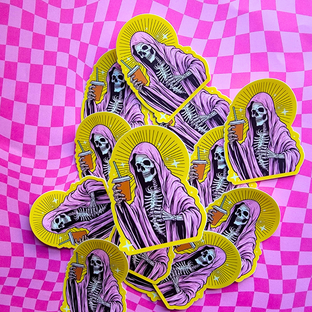 ICED COFFEE OR DEATH STICKER