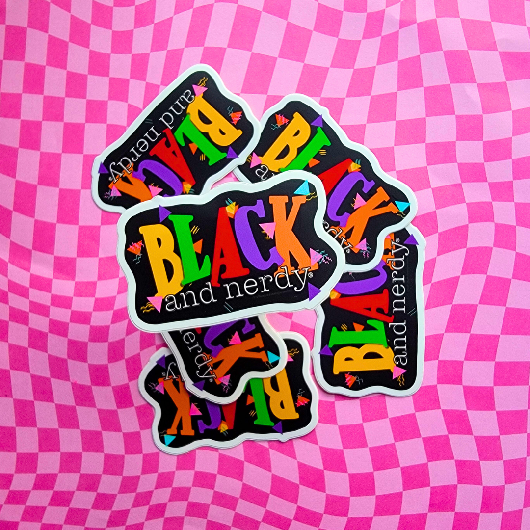 90'S VIBE BLACK AND NERDY STICKER