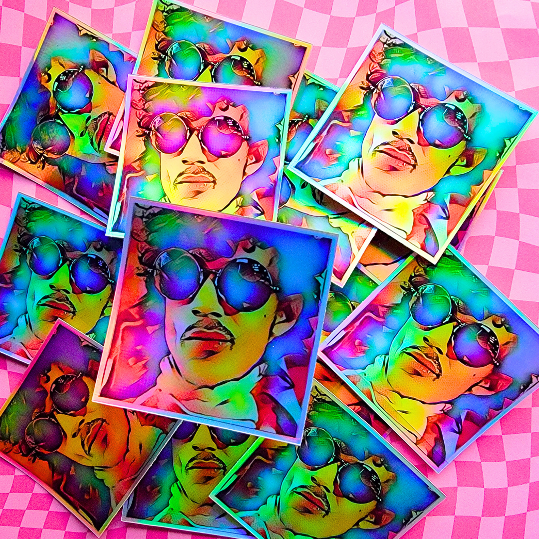 HOLOGRAPHIC PURPLE ONE STICKER