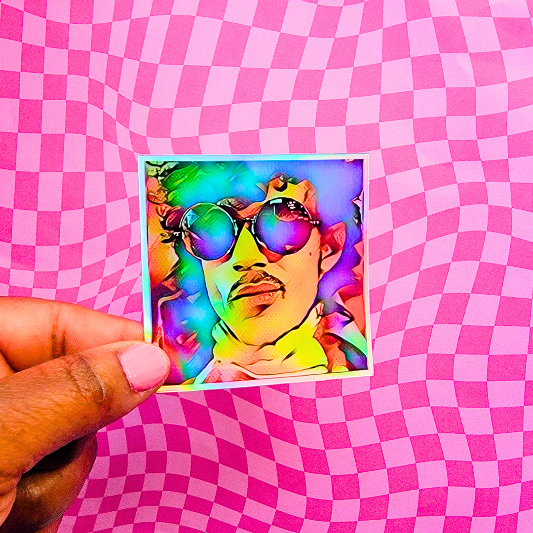 HOLOGRAPHIC PURPLE ONE STICKER