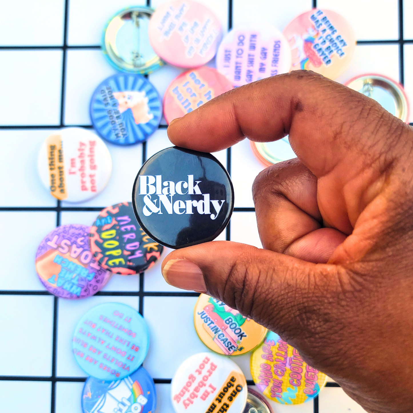 BLACK AND NERDY OG BUTTON