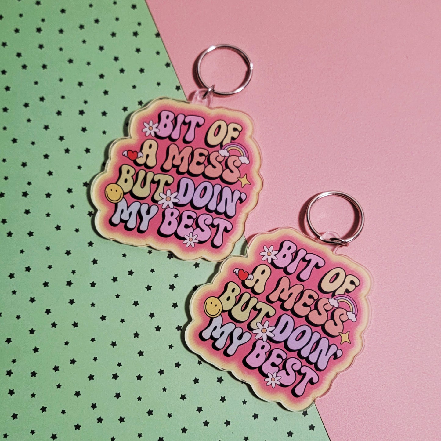 A BIT OF A MESS KEYCHAIN