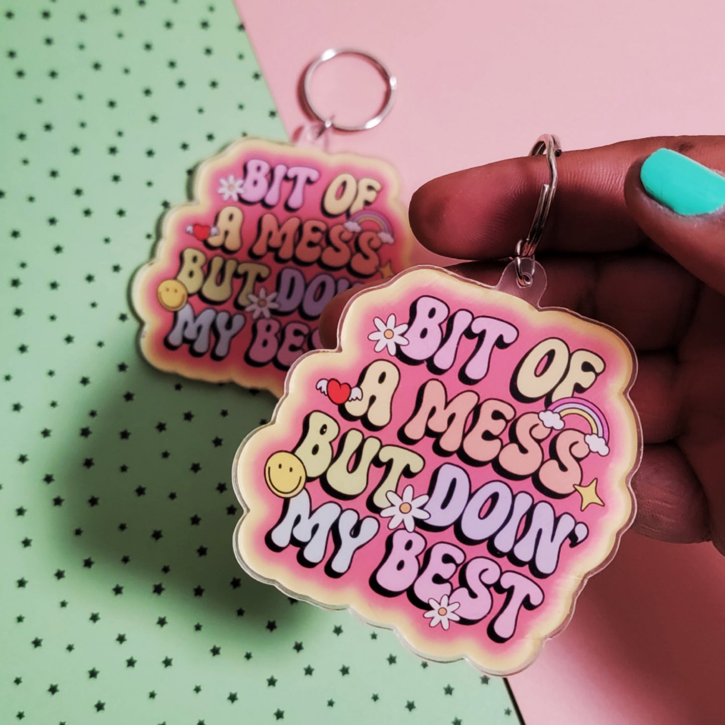 A BIT OF A MESS KEYCHAIN