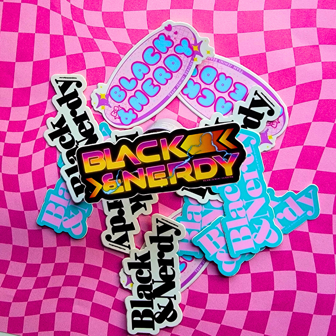 BLACK AND NERDY SMALL STICKER SET