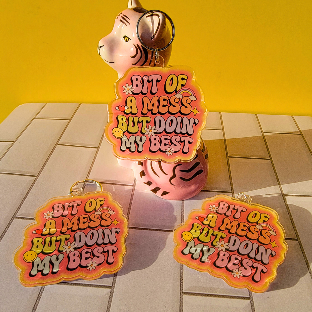 A BIT OF A MESS KEYCHAIN