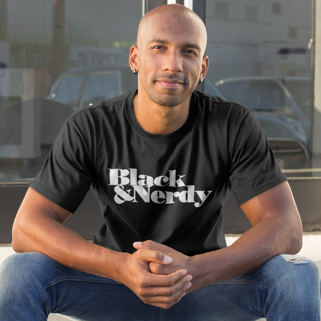 BLACK & NERDY CLASSIC T-SHIRT (BLACK & WHITE VERSION)