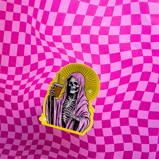 ICED COFFEE OR DEATH STICKER