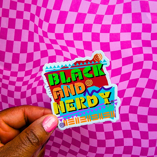 BLACK & NERDY MULTICOLORED STICKER