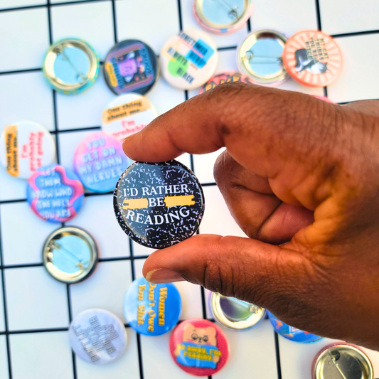 I'D RATHER BE READING BUTTON