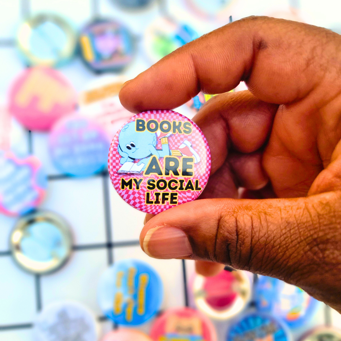 BOOKS ARE MY SOCIAL LIFE BUTTON