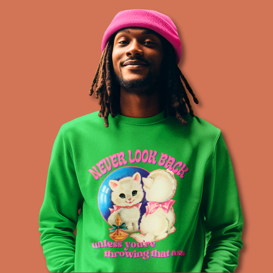 NEVER LOOK BACK CREWNECK SWEATSHIRT