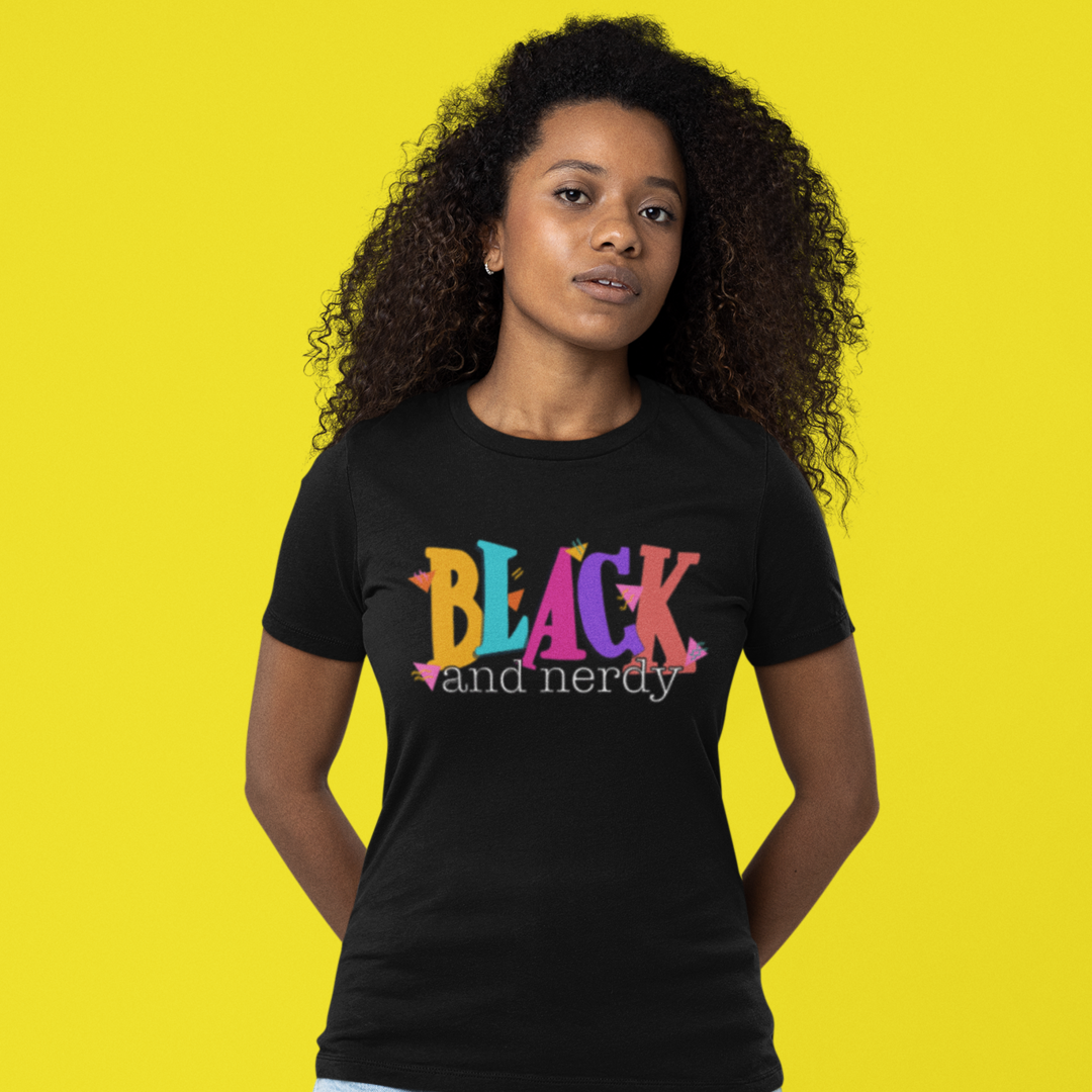 BLACK AND NERDY MULTI - COLORED T-SHIRT