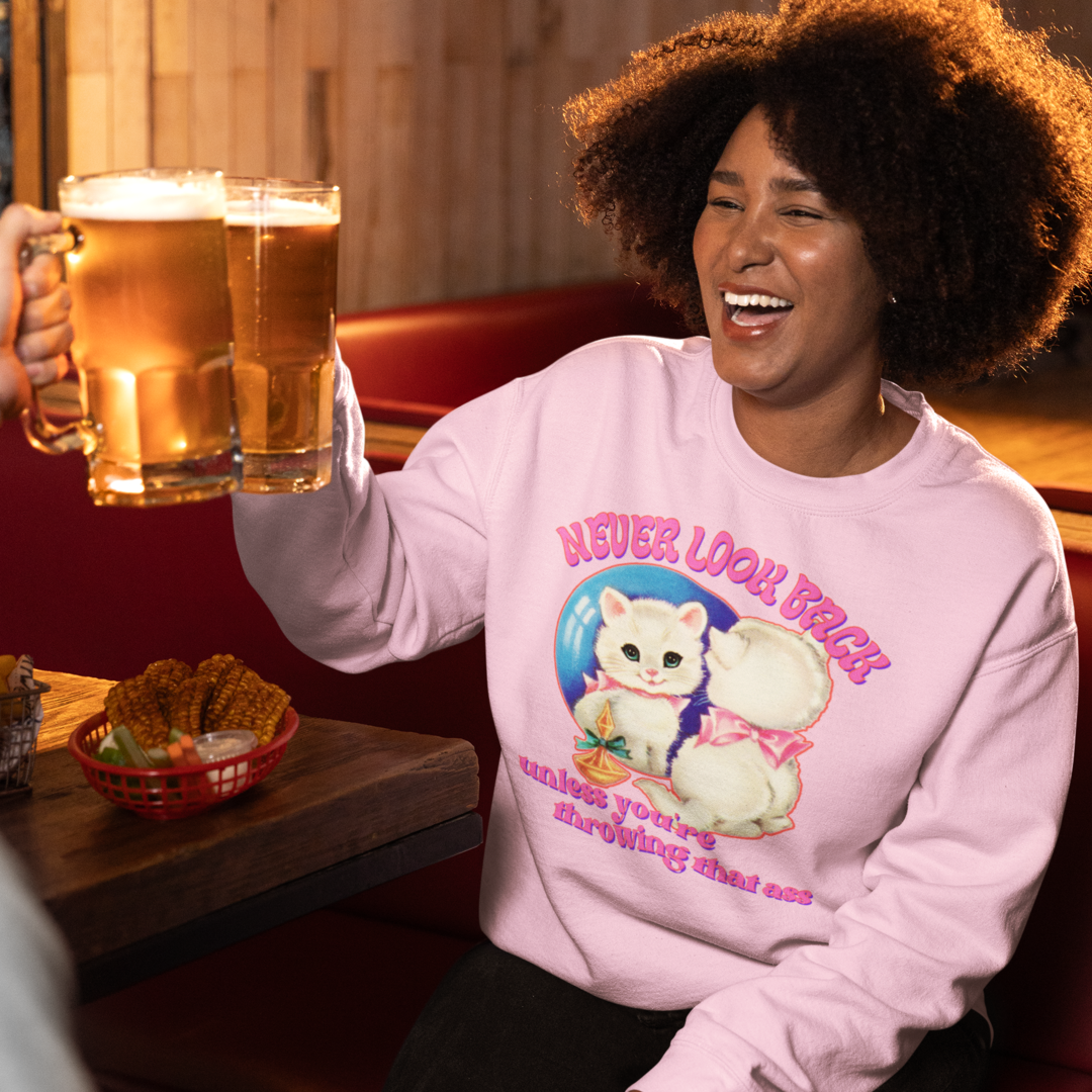 NEVER LOOK BACK CREWNECK SWEATSHIRT