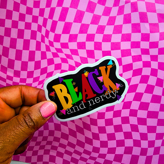 90'S VIBE BLACK AND NERDY STICKER