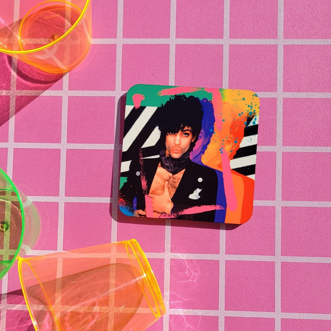 PURPLE ONE ABSTRACT POP CULTURE COASTER