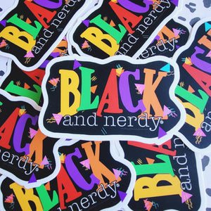 BLACK AND NERDY 90's STICKER