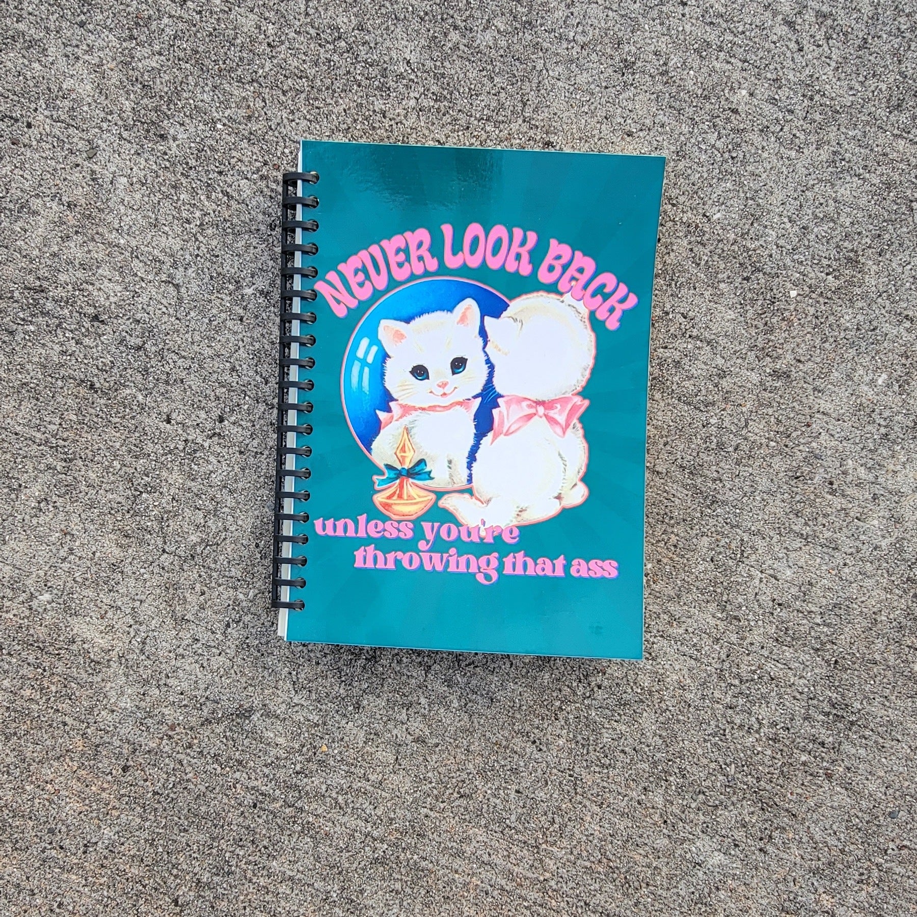NEVER LOOK BACK BLANK NOTEBOOK