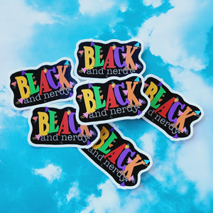 BLACK AND NERDY 90's STICKER