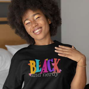 BLACK & NERDY 90's VIBE T-SHIRT